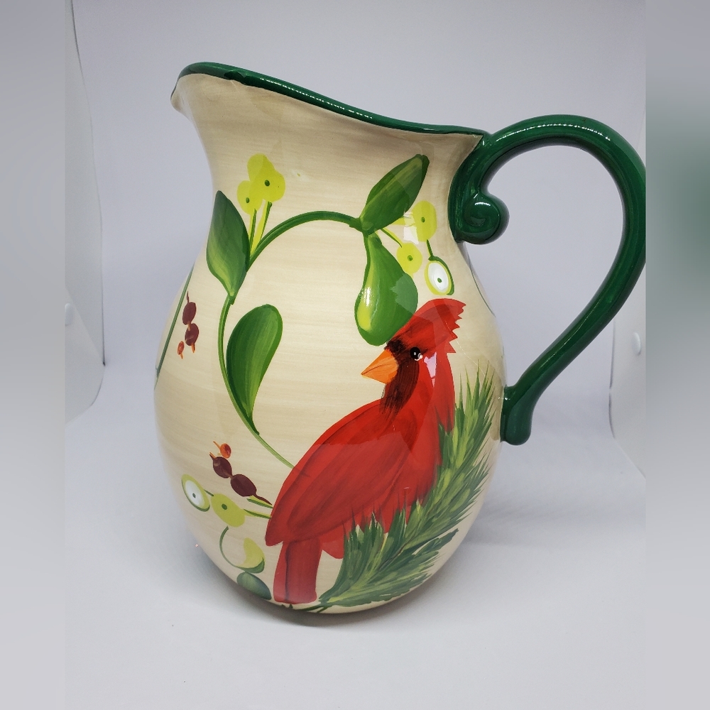 Discontinued Paula Deen "Home For The Holidays" Pitcher. 80 oz, Hand-painted - Picture 1 of 14